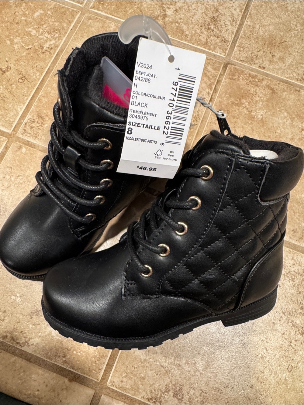 The Children's Place Black Lace-Up Kids Ankle Boots